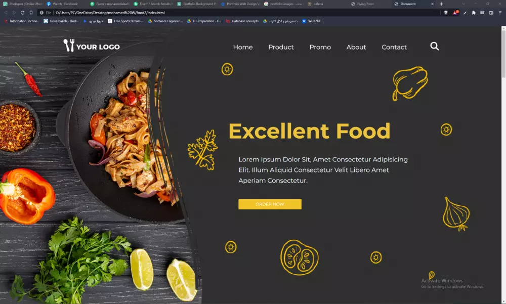 وسوف اقوم ببرمجه صفحه الهبوط الخاص بك(landing page)
