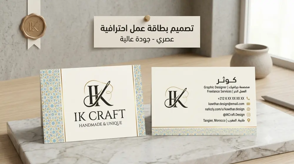 تصميم بطاقة عمل (Business Card) احترافية وعصرية