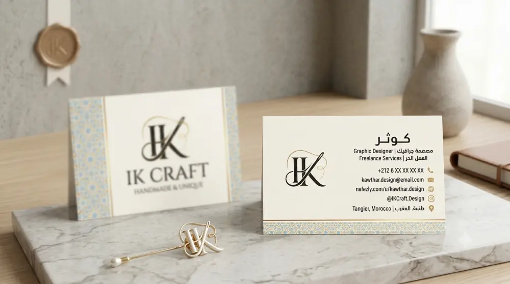 تصميم بطاقة عمل (Business Card) احترافية وعصرية