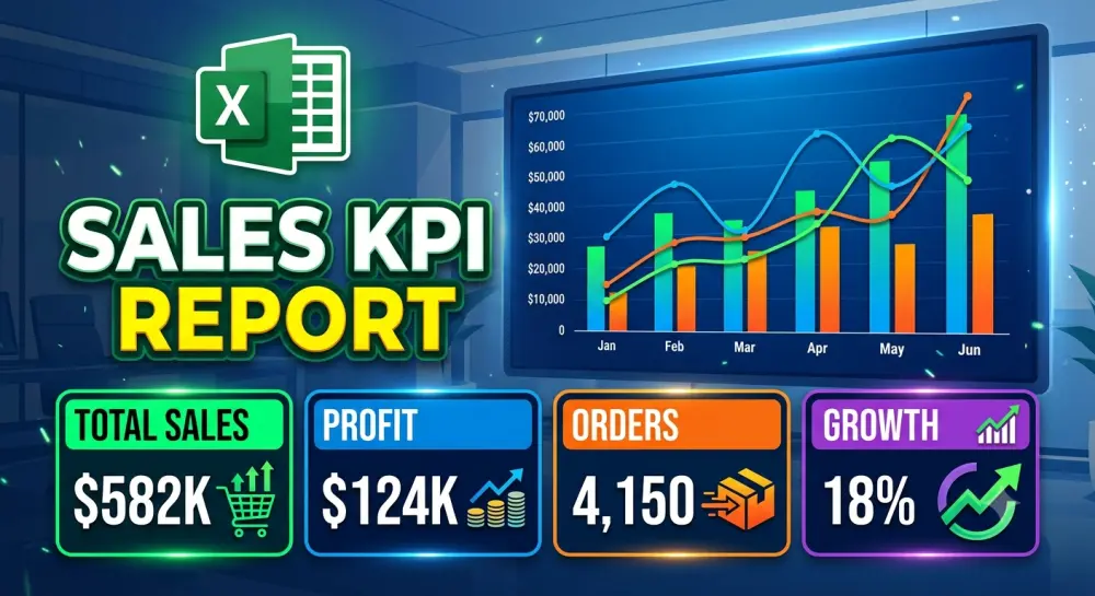 تحليل بيانات المبيعات وإنشاء تقارير KPI