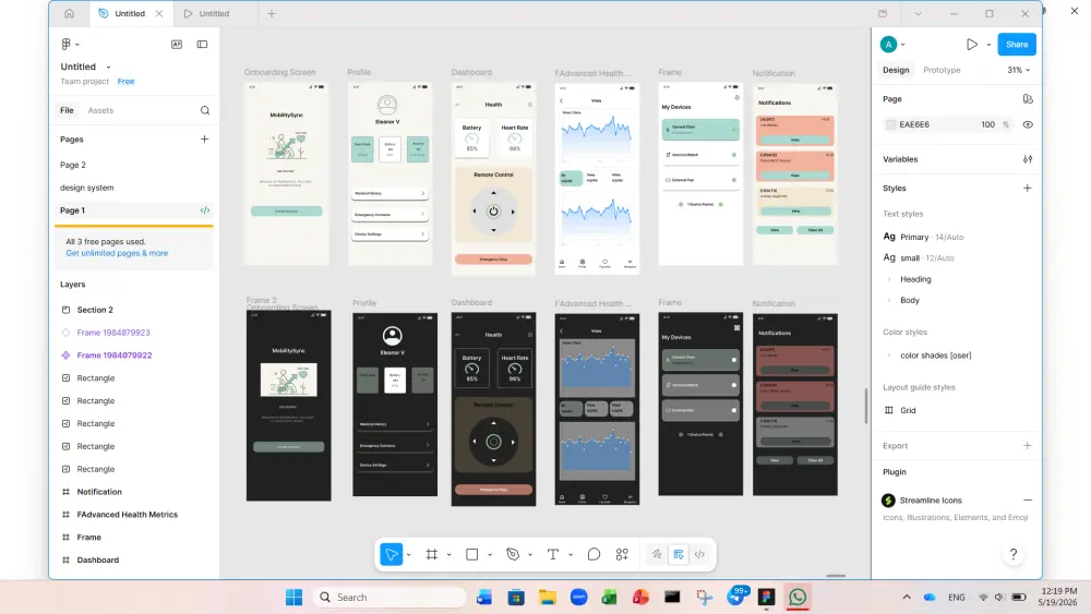 تصميم واجهات مستخدم وتجربة مستخدم (UI/UX) احترافية بـ Figma