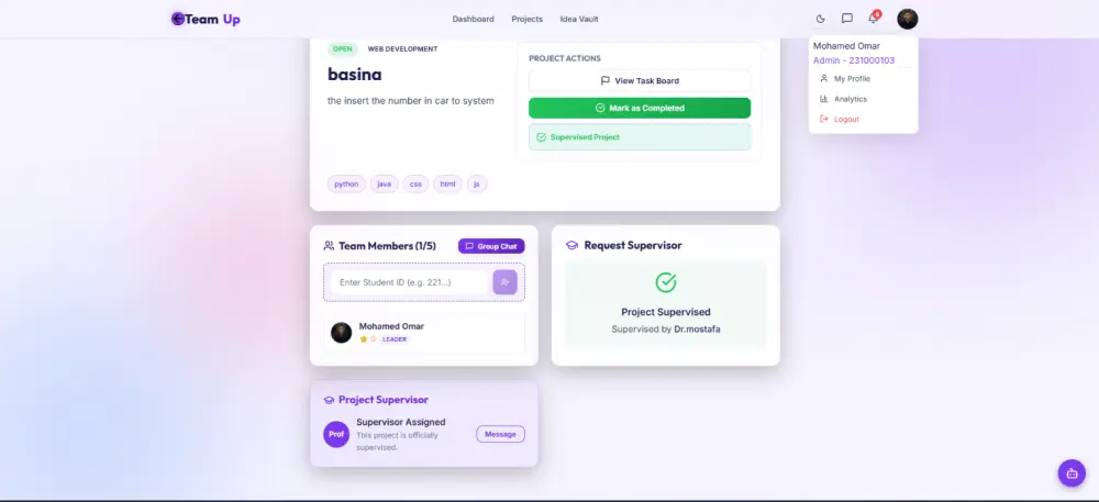 برمجة وبناء موقع إلكتروني متكامل (Full-Stack) مع لوحة تحكم ذكية
