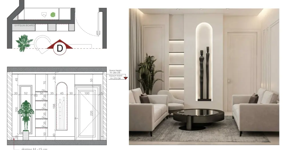تصميم وديكور داخلي 3d.. شقق سكنية مكاتب عيادات شركات