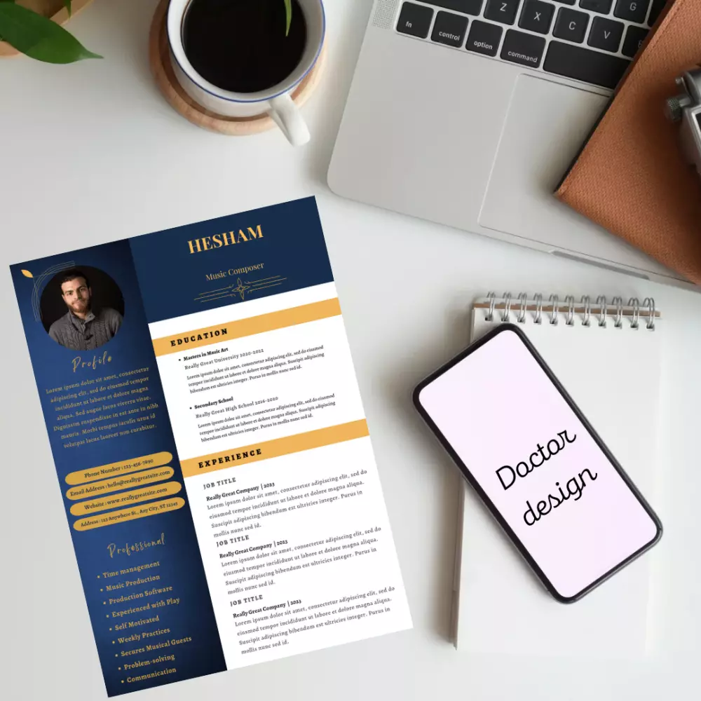 تصميم سيرة ذاتية ( CV ) بشكل احترافي وبمواصفات عالية الدقة