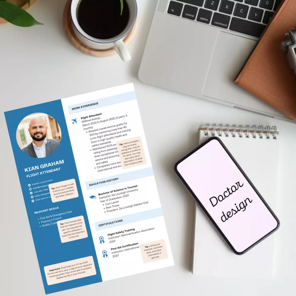 تصميم سيرة ذاتية ( CV ) بشكل احترافي وبمواصفات عالية الدقة