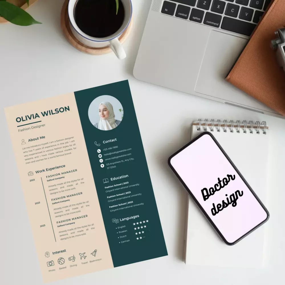 تصميم سيرة ذاتية ( CV ) بشكل احترافي وبمواصفات عالية الدقة