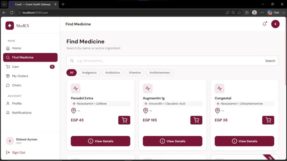 سأقوم بتطوير Web App لعنل نظام صيدلي ذكي