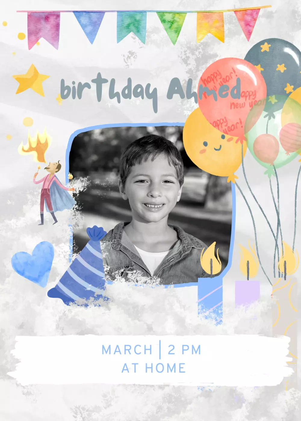 تصميم دعوات لحفلات أعياد الميلاد بتصاميم جرافيك جديدة ومميزة