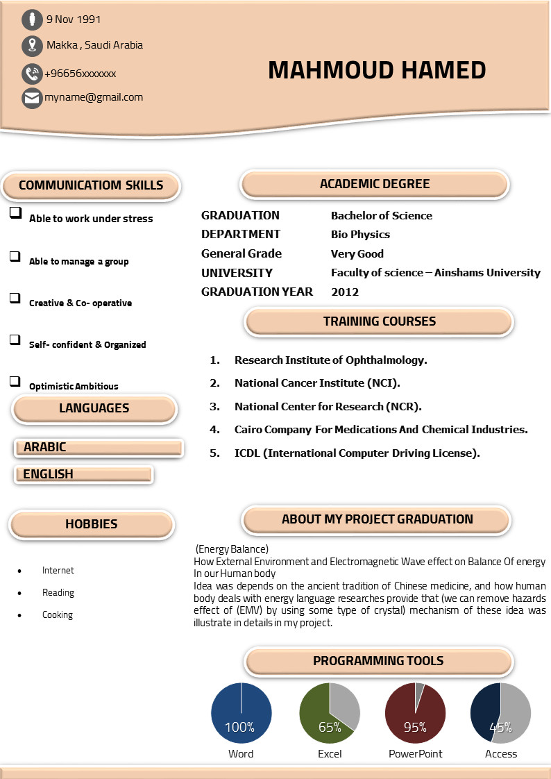 تصميم سيرة ذاتية احترافية بالعربي أو الإنجليزي CV