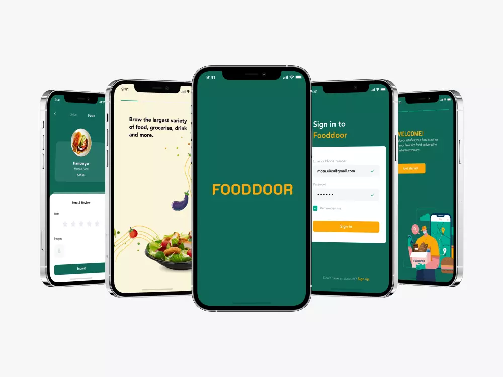 تحويل 5 واجهات  تصميم UX ,UI الى واجهات (Flutter , Android)