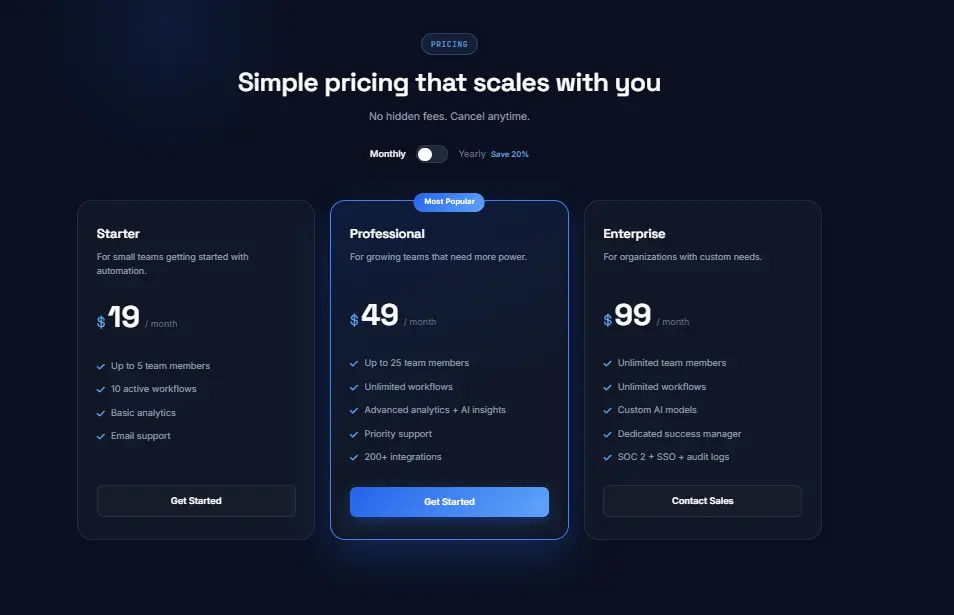 تطوير وصفحة هبوط (Landing Page) مودرن وتفاعلية باستخدام HTML, CSS, JS