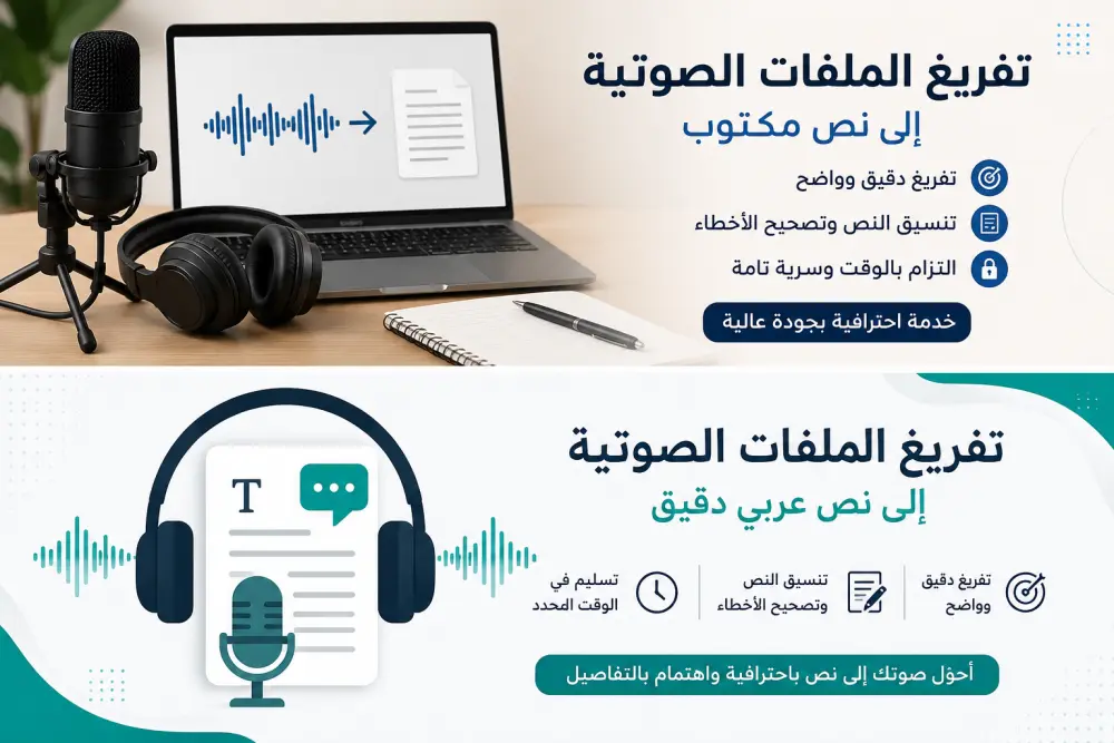 سأقوم بتفريغ الملفات الصوتية إلى نص عربي بدقة