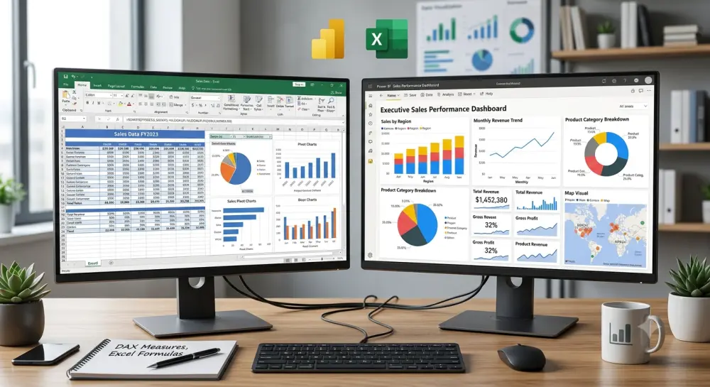 تحليل و تنظيم البيانات في وجهة عرض سهلة بواسطة Power Bi
