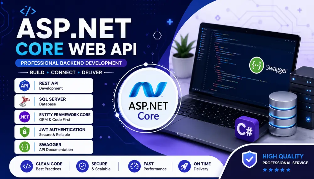 سأقوم بتطوير وربط REST API احترافية باستخدام ASP.NET Core Web API