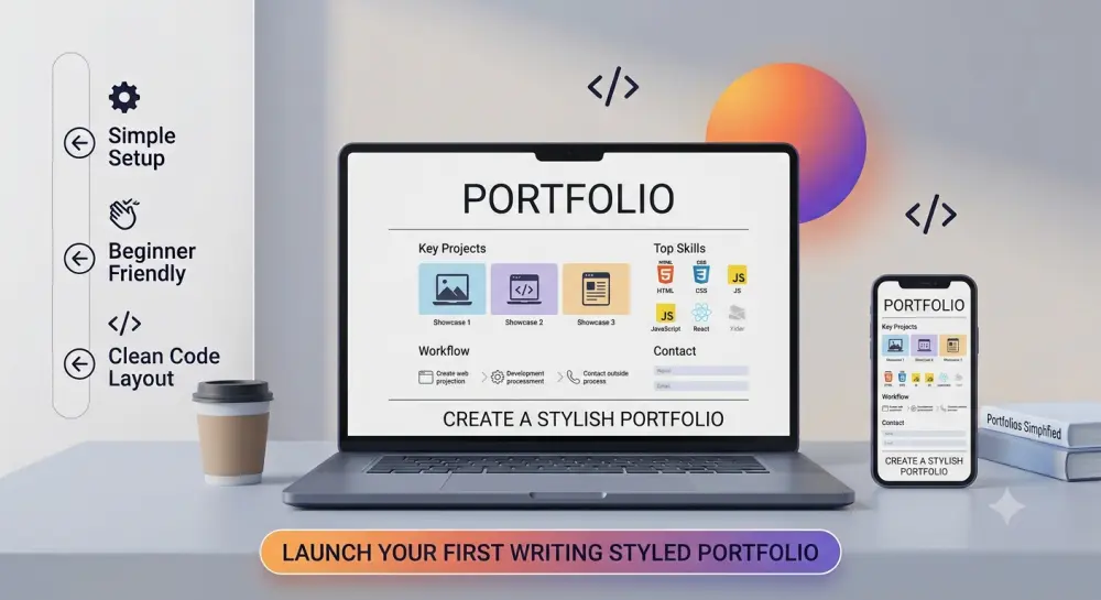 صناعة صفحة بورتفوليو احترافية باستخدام HTML & CSS