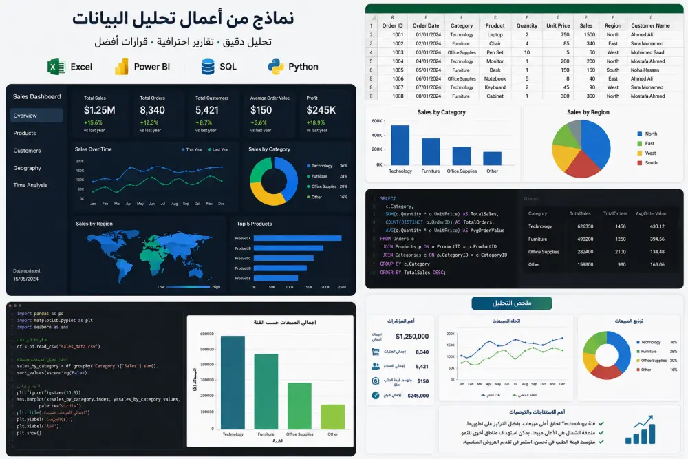 تحليل البيانات وتصميم Dashboards وتقارير احترافية
