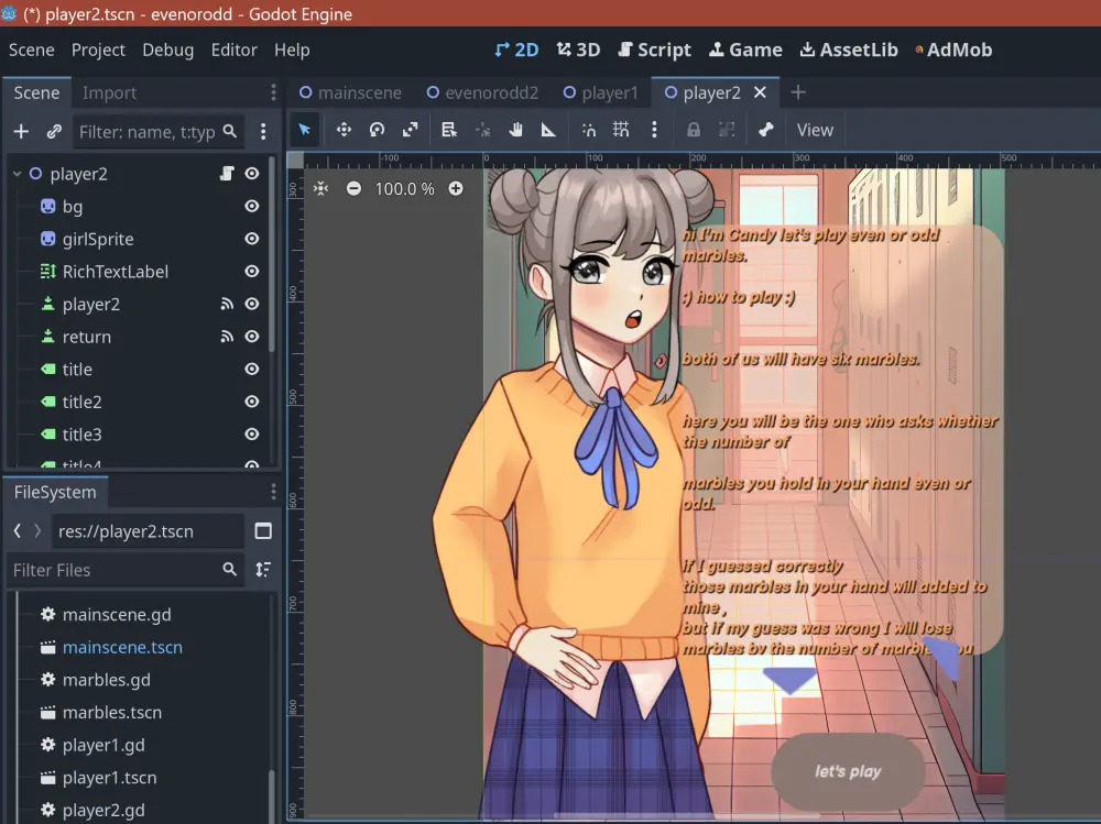 سأقوم بتطوير لعبة ثنائية الأبعاد (2D) كاملة الفكرة باستخدام محرك Godot.