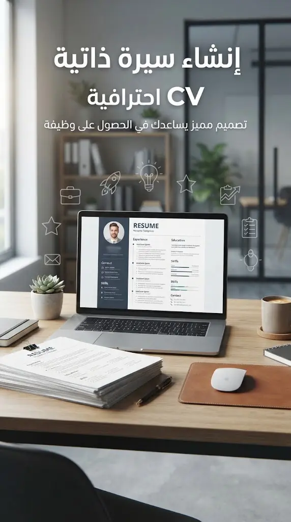سأصمم لك سيرة ذاتية احترافية ATS بالعربية أو الإنجليزية.