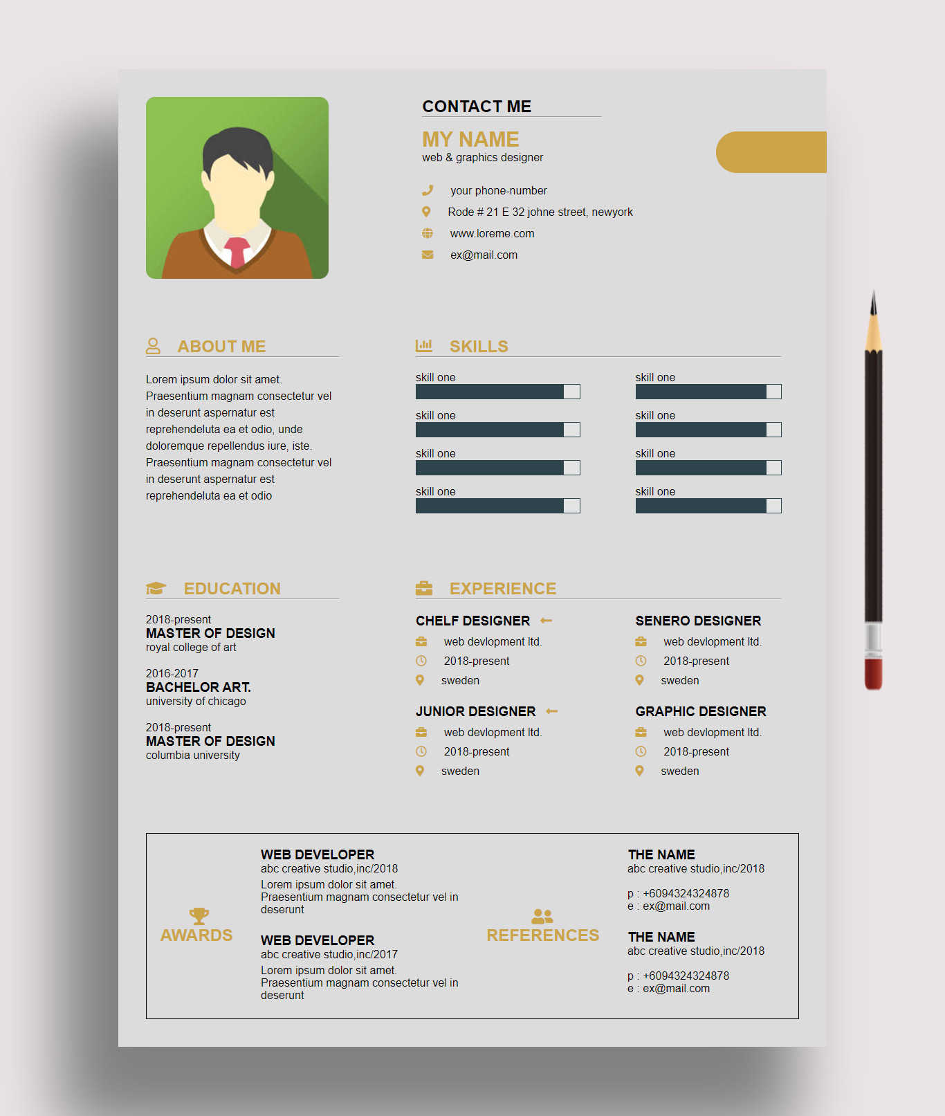 تصميم C.V كصورة او صفحة ويب بإستخدام css, html مقابل 5$