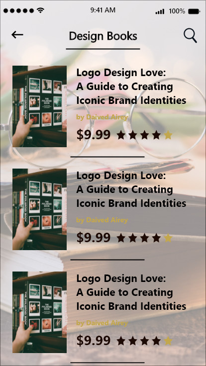 تصميم  Adobe xd الواجهة الواحدة 5$