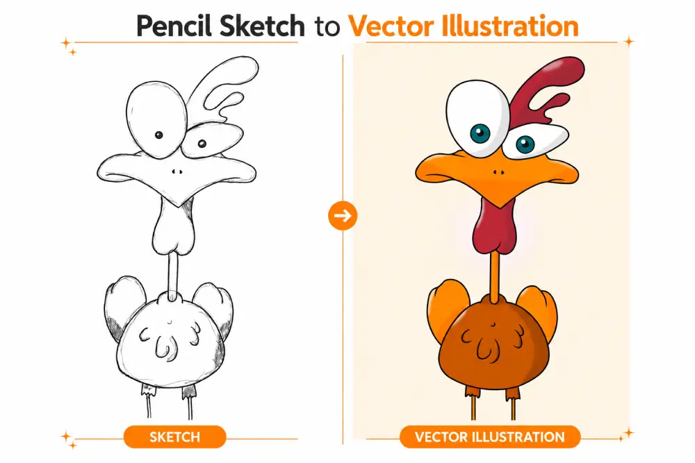 رسم شخصيات كرتونية وIllustrations من أي اسكتش بالرصاص