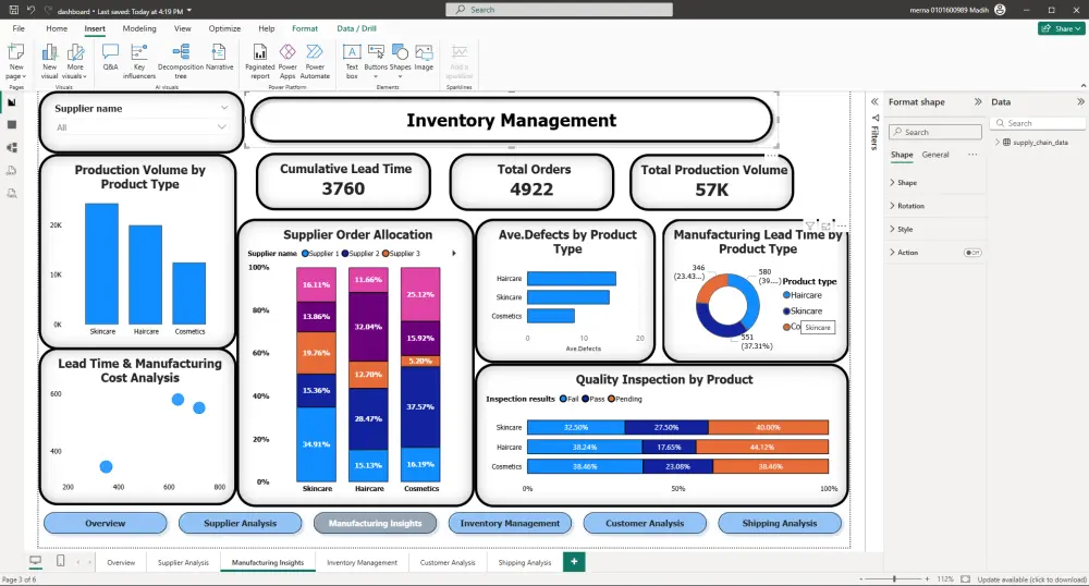 التعامل مع البيانات باستخدام ال power bi