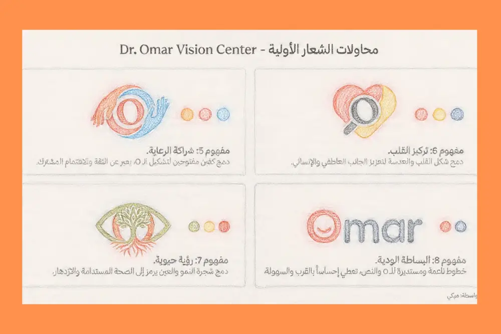 تصميم هوية بصرية كاملة + سوشيال ميديا لعيادات الأسنان والعيون