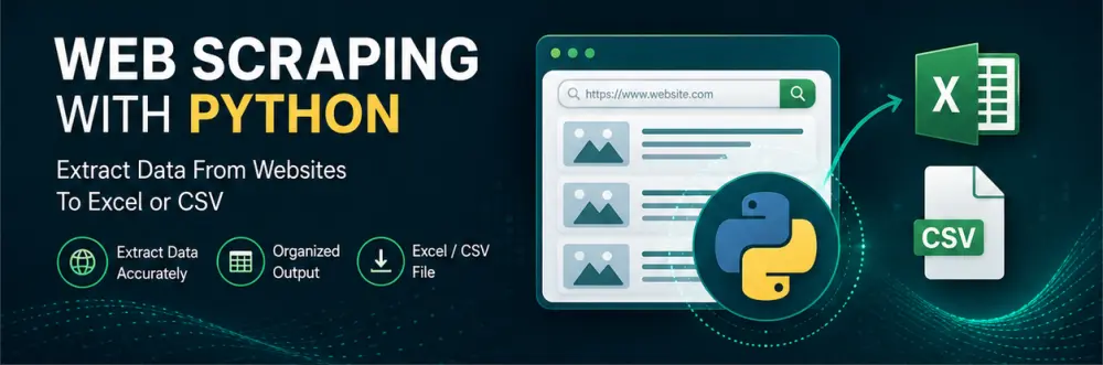 سأستخرج البيانات من المواقع إلى Excel أو CSV باستخدام Python