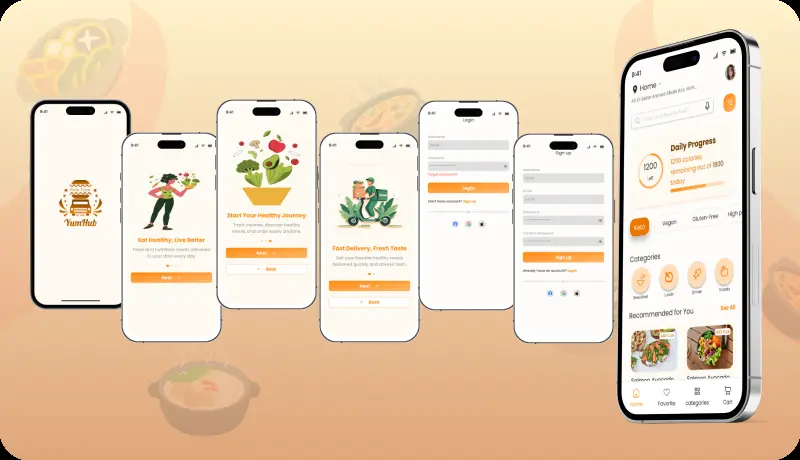 تصميم تطبيق Healthy Food Delivery  UI/UX باستخدام Figma