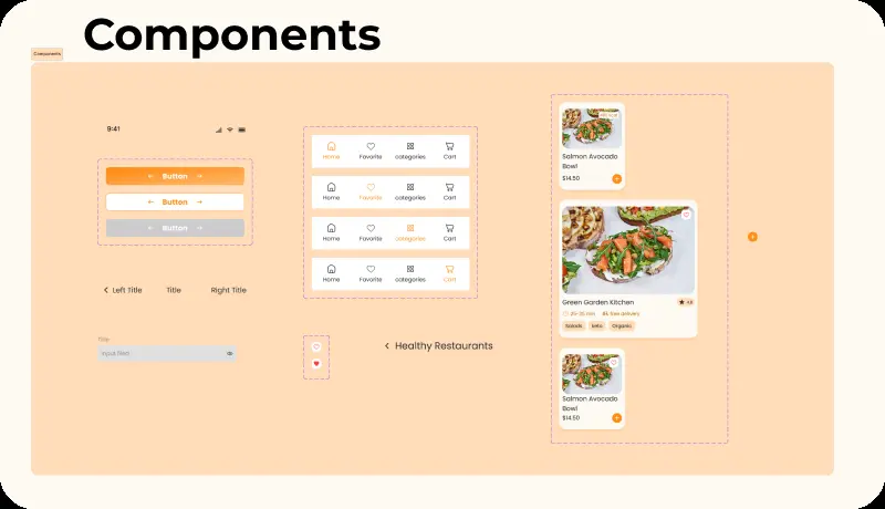 تصميم تطبيق Healthy Food Delivery  UI/UX باستخدام Figma