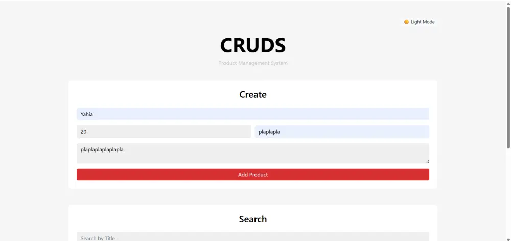 مشروع CRUD بسيط ومرتب لإدارة البيانات باستخدام HTML وCSS وBootstrap وJavaScript بكود منظم وسهل التعديل.