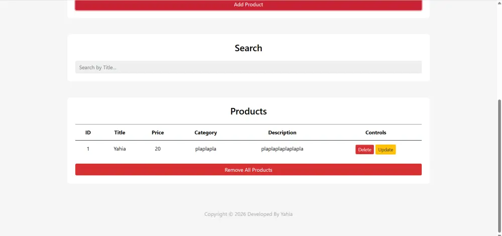 مشروع CRUD بسيط ومرتب لإدارة البيانات باستخدام HTML وCSS وBootstrap وJavaScript بكود منظم وسهل التعديل.