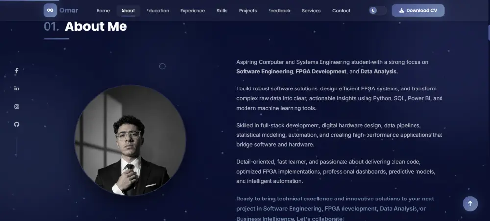 تصميم موقع شخصي احترافي (portfolio)