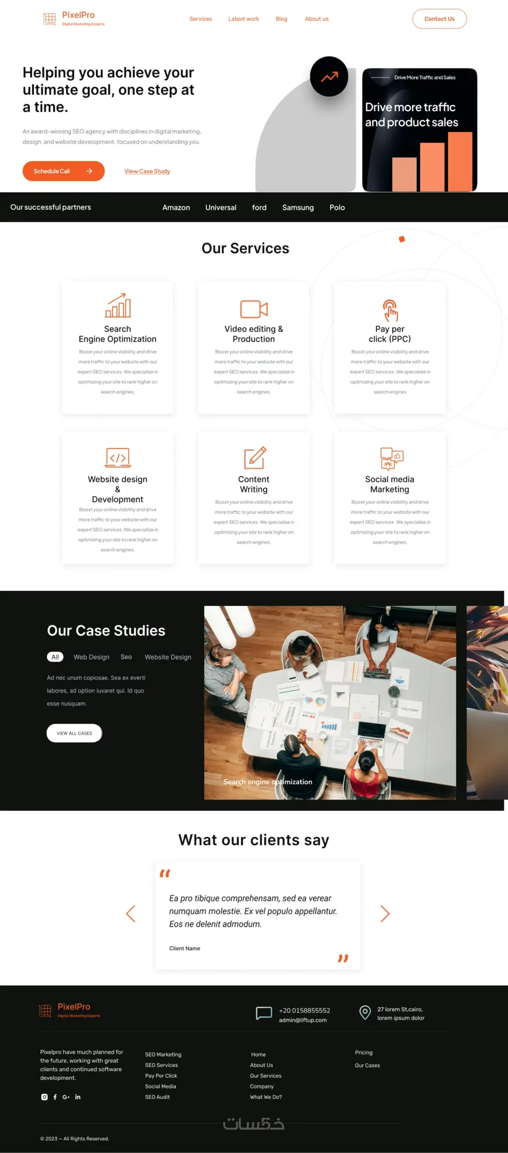تصميم صفحة هبوط Landing page احترافية UI/UX