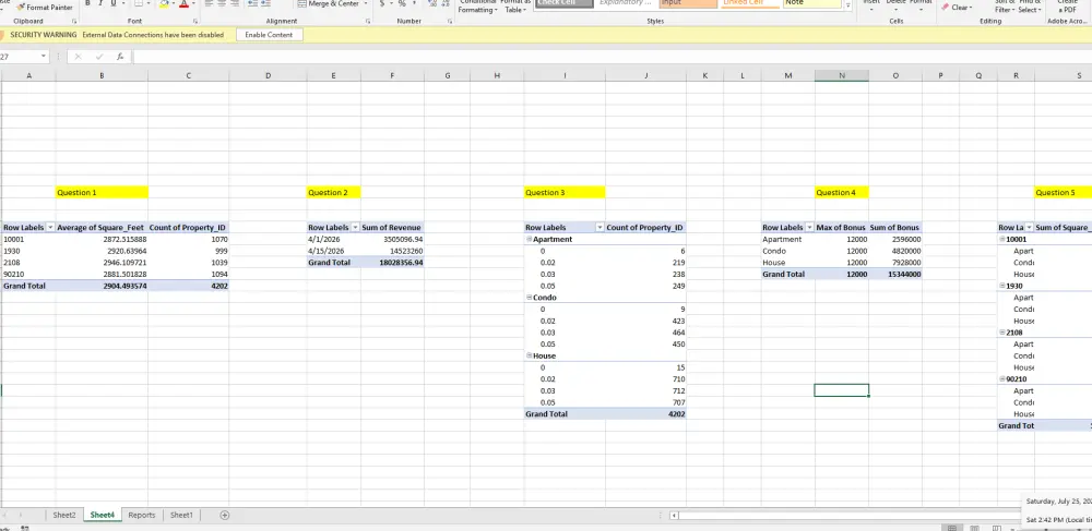 خدمات Excel الشاملة: تنظيف البيانات، التحليل، وتصميم لوحات المعلومات