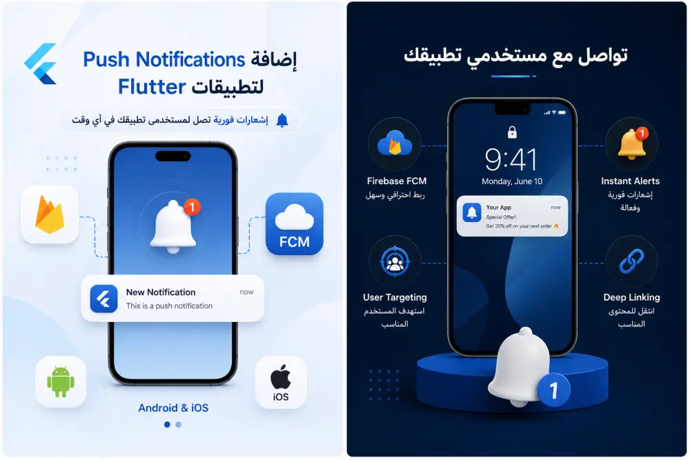 سأقوم بإضافة الإشعارات Push Notifications إلى تطبيق Flutter