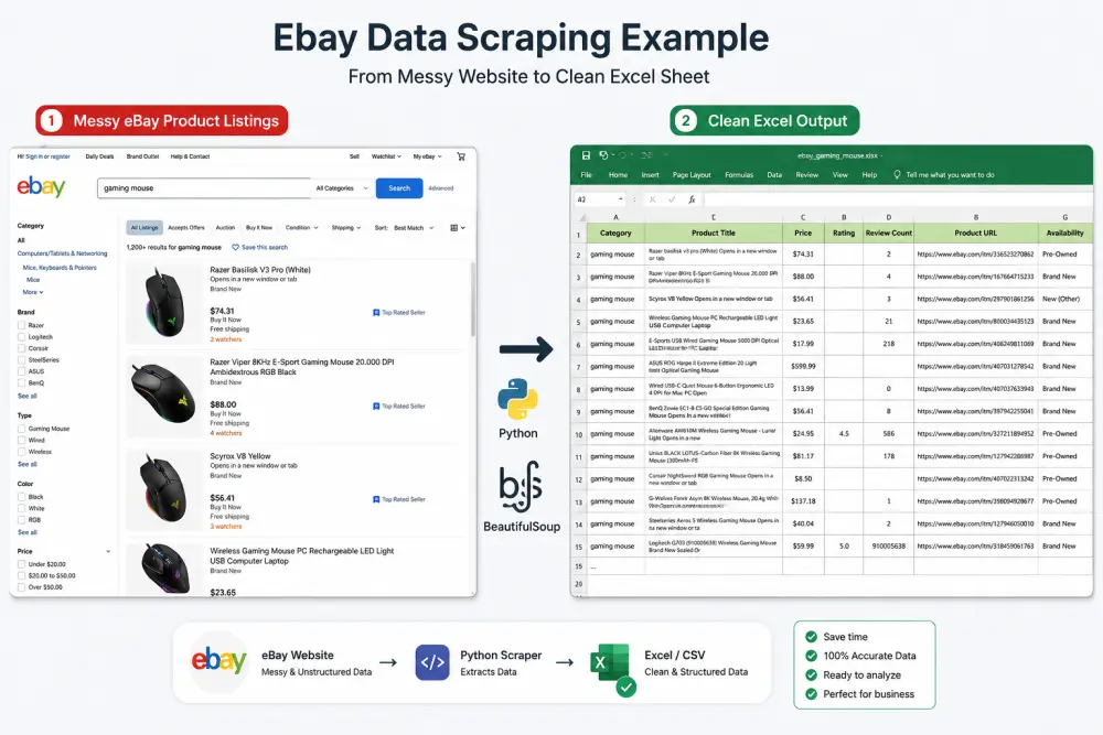 استخراج البيانات من المواقع باحترافية (webscraping) في ملف excel او csv