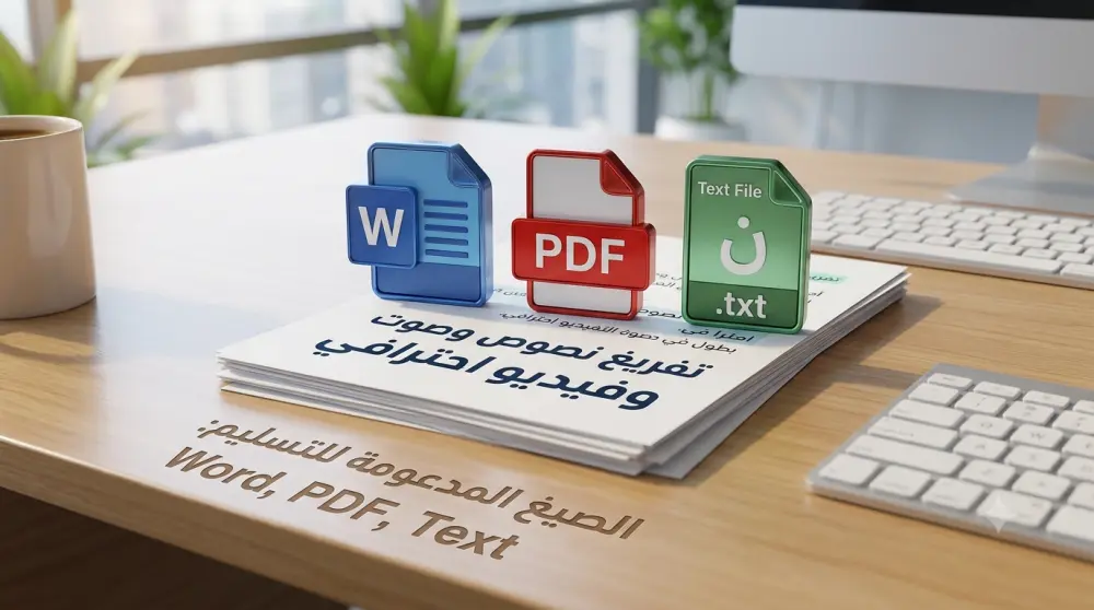 تفريغ صوتي وفيديو احترافي ودقيق للنصوص بملفات Word أو PDF