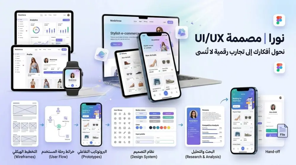 تصميم واجهة وتجربة مستخدم (UI/UX) احترافية ومبتكرة لتطبيقك