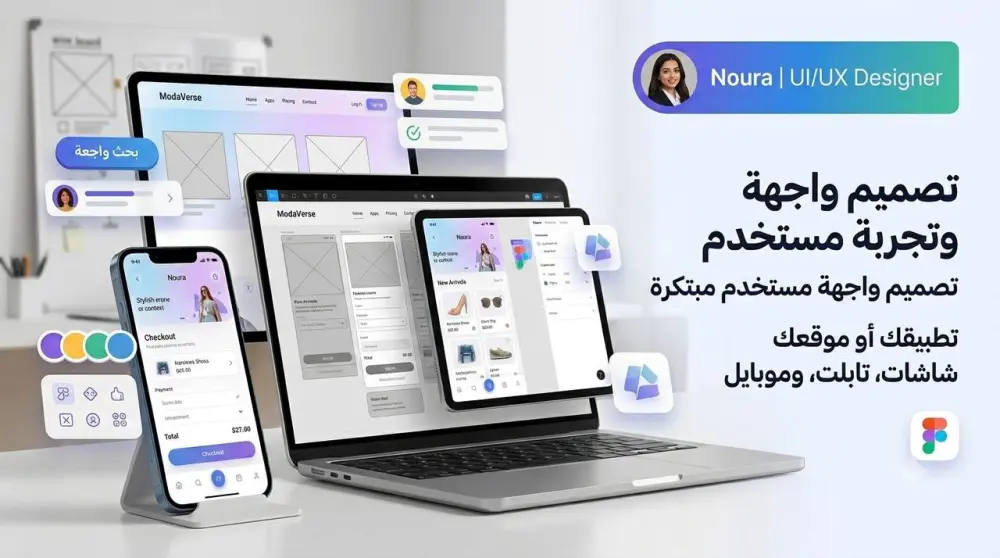 تصميم واجهة وتجربة مستخدم (UI/UX) احترافية ومبتكرة لموقعك الالكتروني أو ال Landing page