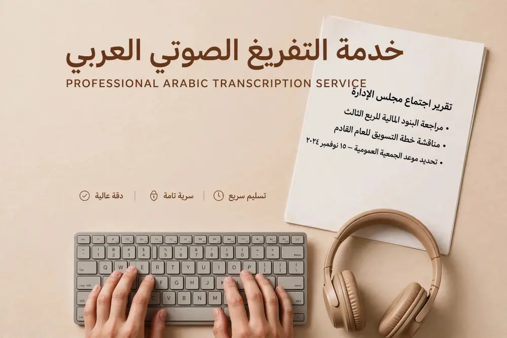 تفريغ صوتي احترافي عربي وانجليزي بدقة عالية