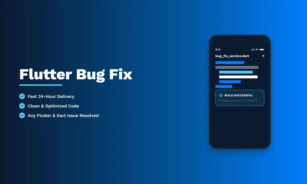 سأقوم بإصلاح جميع مشاكل وأخطاء تطبيقات Flutter بسرعة واحترافية.