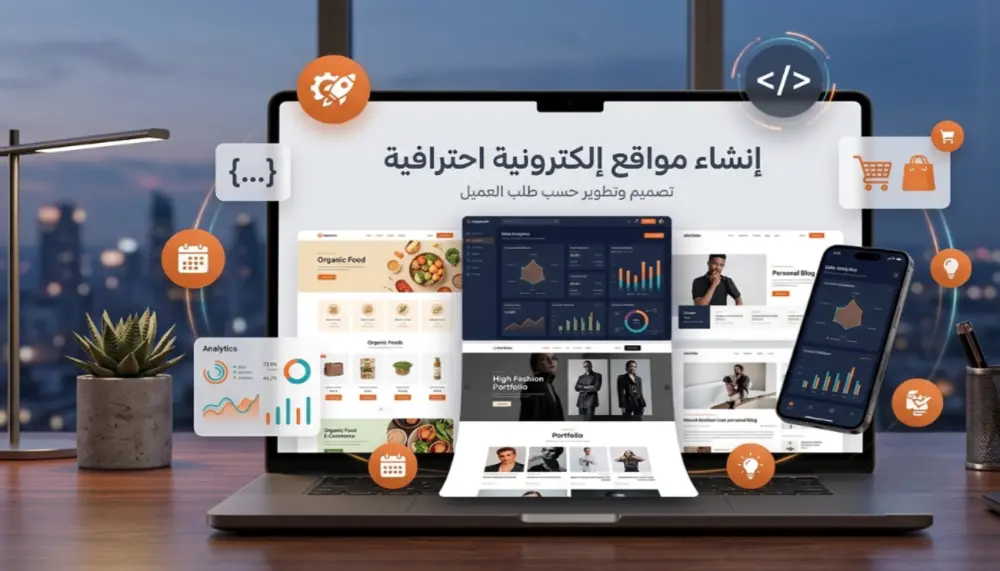 إنشاء موقع ويب احترافي وحديث وسريع يناسب نشاطك