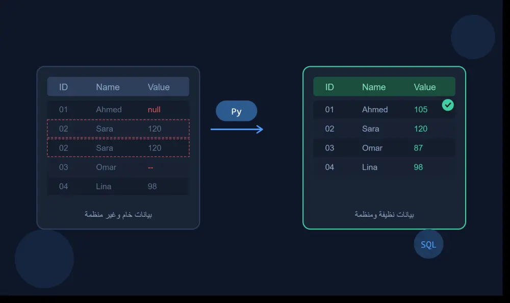 تنظيف ومعالجة البيانات باستخدام Python وPandas لملفات Excel وCSV