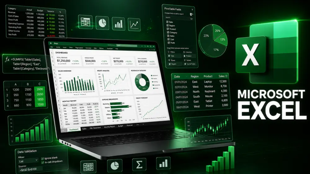 تحليل البيانات وإنشاء داشبورد تفاعلي باستخدام Excel