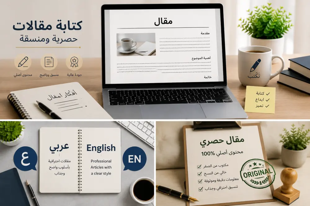 كتابه مقالات حصريه ومنسقه باللغه العربيه والانجليزيه