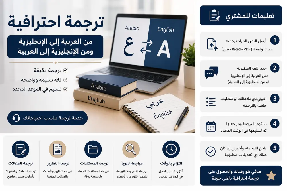 سأقوم بترجمة النصوص من العربية إلى الإنجليزية ومن الإنجليزية إلى العربية باحترافية