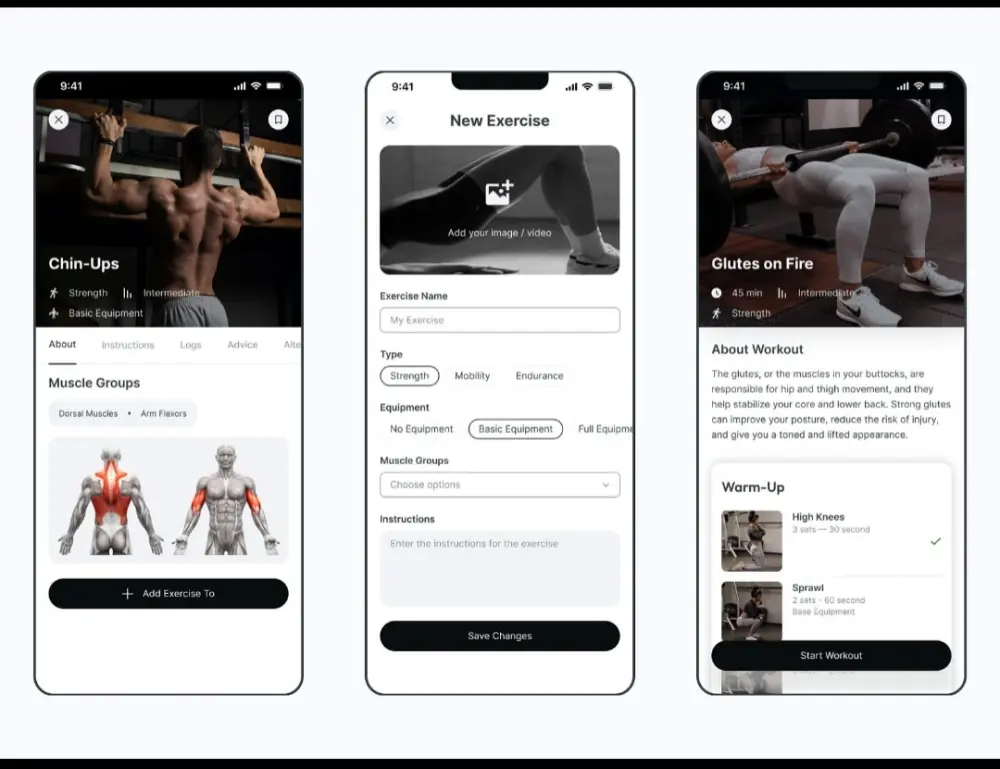 I will design a modern fitness mobile app UI that helps users track workouts, view exercises, and stay motivated with a clean and engaging interface.