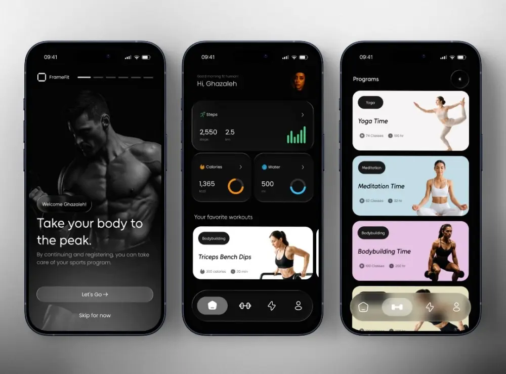 I will design a modern fitness mobile app UI that helps users track workouts, view exercises, and stay motivated with a clean and engaging interface.