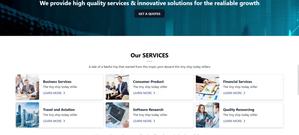 تصميم وبرمجة موقع استشاري وتجاري (Business Consulting) متكامل ومتجاوب